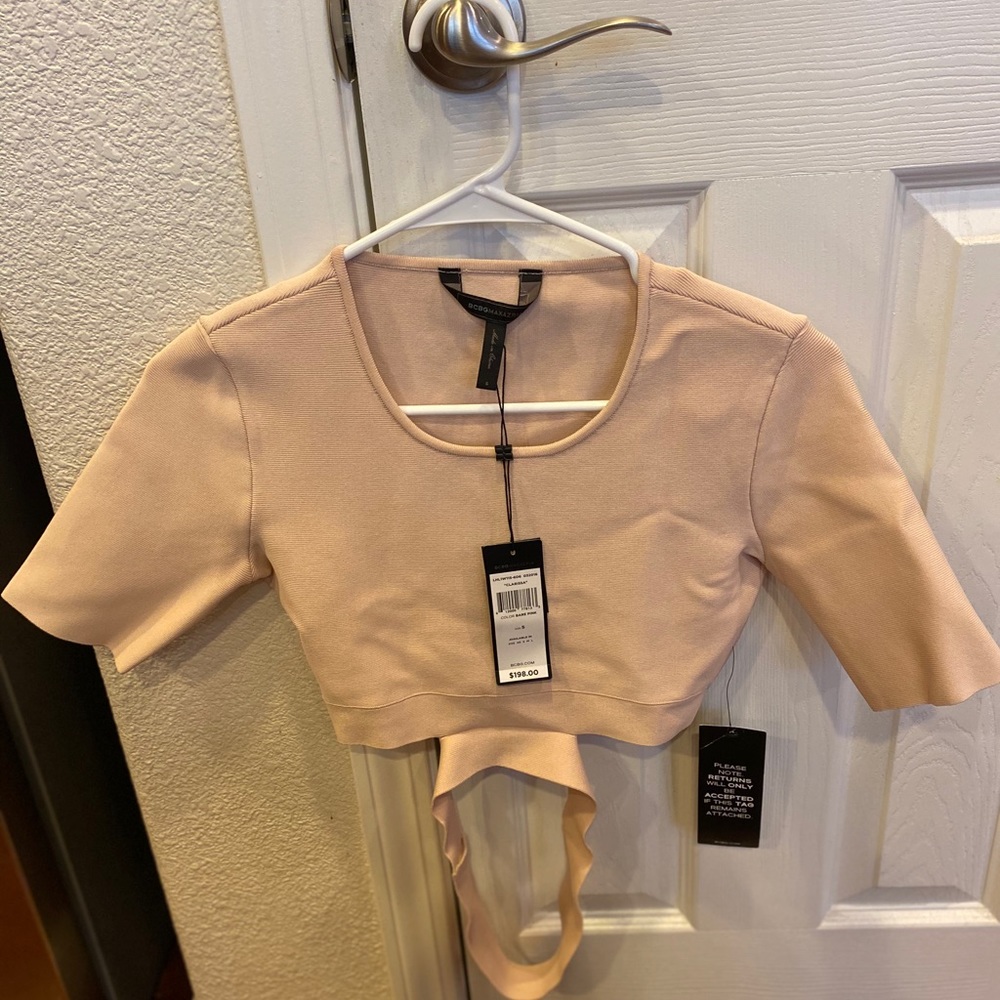 BCBG nude crop top